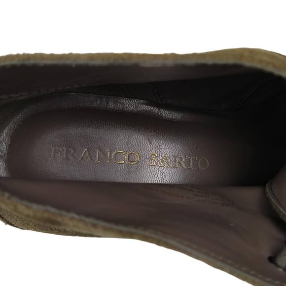 FRANCO SARTO Womens Taupe "Weston" Suede Ankle Booties Sz 8.5 Lace-Up Wedge Heel - Picture 6 of 7